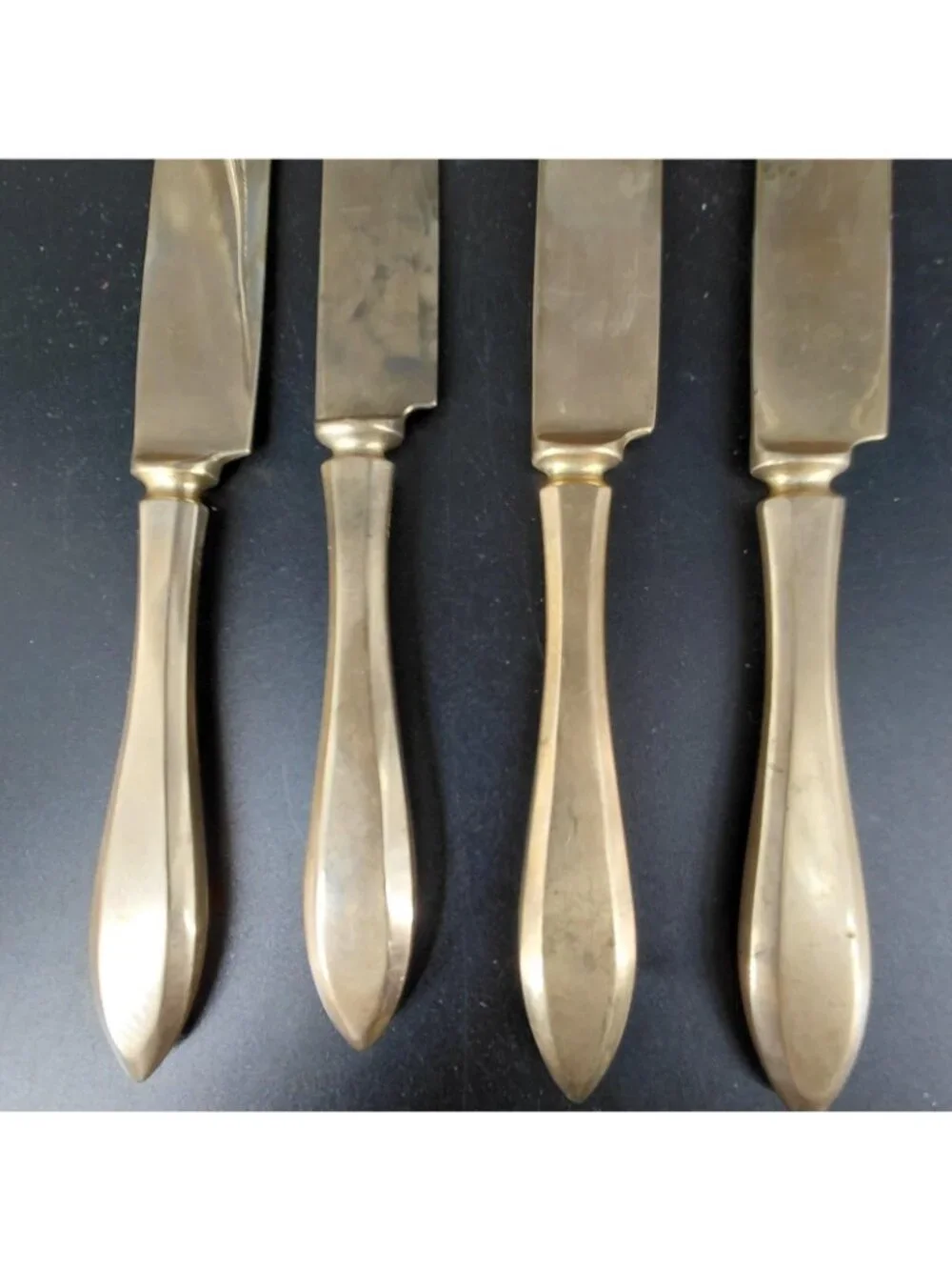 Dirigold Regal Dinner Knife Set 4 Gold Table Dirilyte Alloy Flatware Sweden